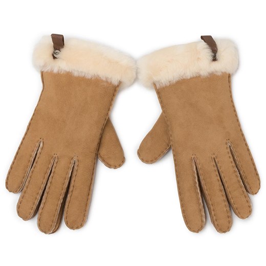 Rękawiczki Ugg W Shorty Glove W Leather Trim 17367 Chestnut M eobuwie.pl