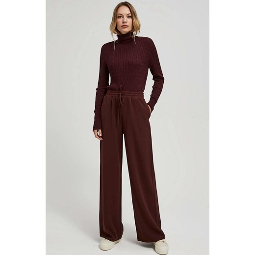 Spodnie z szerokimi nogawkami brązowe 4220, Kolor brązowy, Rozmiar XS, Moodo ze sklepu Primodo w kategorii Spodnie damskie - zdjęcie 162643550