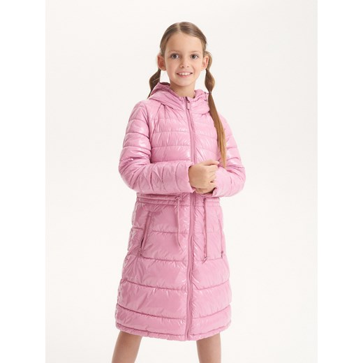 Reserved - Długi pikowany płaszcz - fioletowy ze sklepu Reserved w kategorii Płaszcze dziewczęce - zdjęcie 162690171