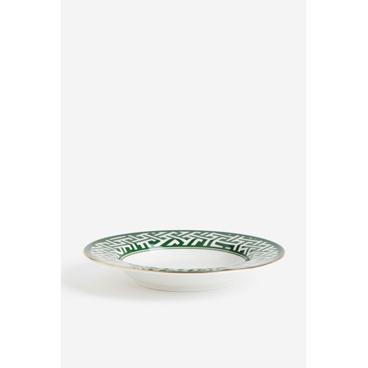 H & M - Głęboki talerz porcelanowy - Zielony H & M uniwersalny H&M