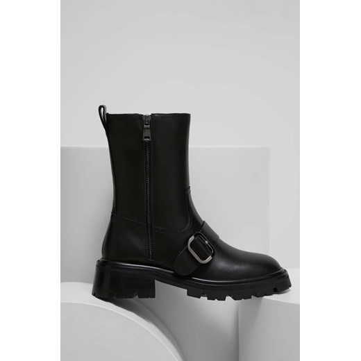 Answear Lab botki skórzane X kolekcja limitowana NO SHAME damskie kolor czarny Answear Lab 41 ANSWEAR.com
