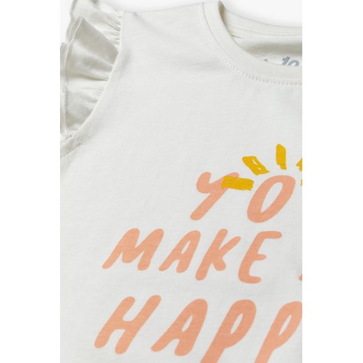 T-shirt bawełniany dla dziewczynki - You make me happy 5.10.15. 92 promocja 5.10.15