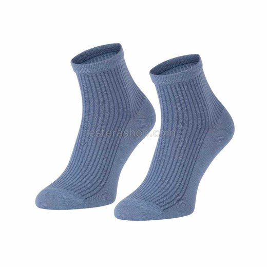 2 pary krótkie skarpety merino wool zakostki niebieskie i granatowe Regina Socks 39-42 Estera Shop