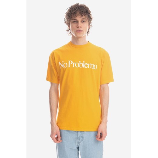 Aries t-shirt bawełniany kolor żółty z nadrukiem Koszulka Aries No Problemo SS Tee AR60002 BLACK AR60002-WHITE ze sklepu PRM w kategorii T-shirty męskie - zdjęcie 162713072