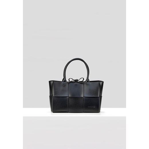 Czarna torebka pleciona ze skóry ze sklepu Molton w kategorii Torby Shopper bag - zdjęcie 162723994