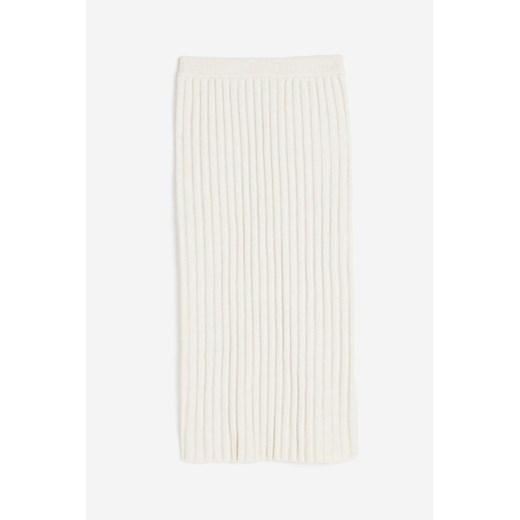H & M - Spódnica z dzianiny w prążki - Beżowy H & M XS H&M