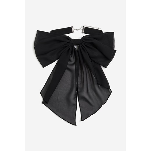 H & M - Krótki naszyjnik z kokardą - Czarny H & M One Size H&M