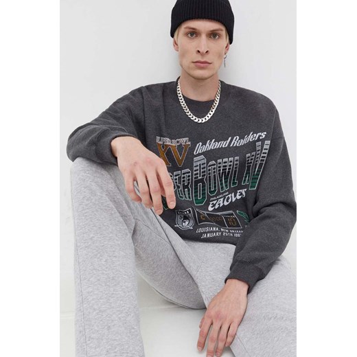 Abercrombie &amp; Fitch bluza x NFL męska kolor szary z nadrukiem ze sklepu ANSWEAR.com w kategorii Bluzy męskie - zdjęcie 162731710