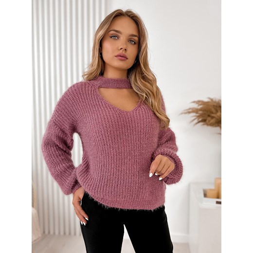 sweter wicht fioletowy uni ze sklepu UBRA w kategorii Swetry damskie - zdjęcie 162736140