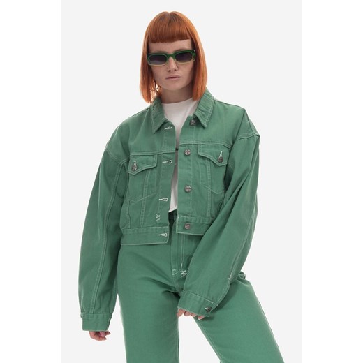 KSUBI kurtka jeansowa Cropped damska kolor zielony przejściowa oversize WPS23JK004-ZIELONY ze sklepu PRM w kategorii Kurtki damskie - zdjęcie 162743403