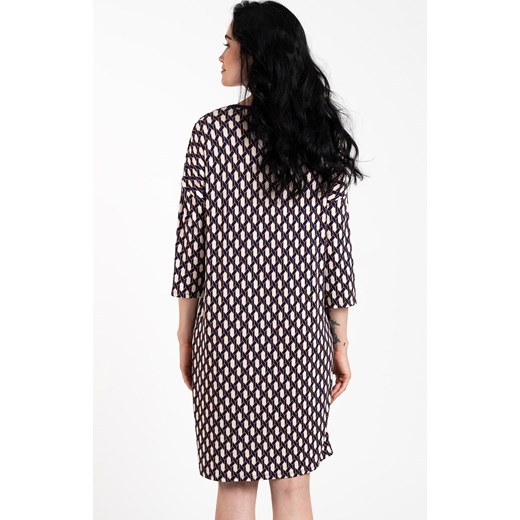 Koszula nocna damska z rękawem 3/4 Milda, Kolor ecru-granat, Rozmiar S, Italian Fashion ze sklepu Intymna w kategorii Koszule nocne - zdjęcie 162743484