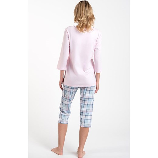 Piżama damska różowa z rękawem i nogawką 3/4 Allison, Kolor różowy, Rozmiar S, Italian Fashion ze sklepu Intymna w kategorii Piżamy damskie - zdjęcie 162748343