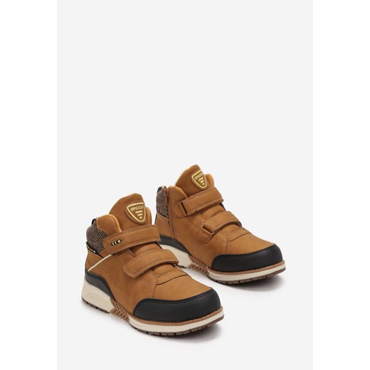 Brązowe Sportowe Botki Traperki z Dwoma Rzepami Farira 34 born2be.pl okazyjna cena