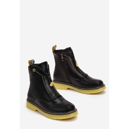 Buty zimowe dziecięce Born2be czarne na jesień 