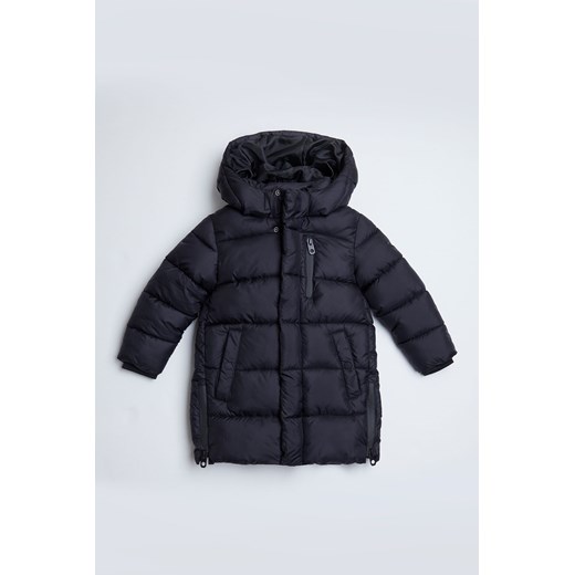 Czarna pikowana kurtka zimowa z kapture - unisex - Limited Edition 146/152 5.10.15