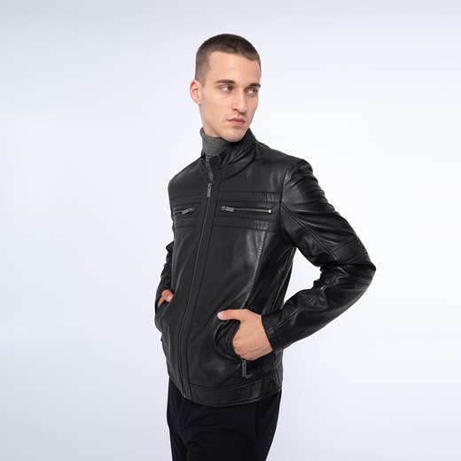 Męska kurtka skórzana dwukolorowa czarno-brązowa ze sklepu WITTCHEN w kategorii Kurtki męskie - zdjęcie 162752331