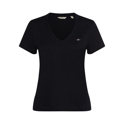 Gant T-shirt damski Kobiety Dżersej granatowy jednolity ze sklepu vangraaf w kategorii Bluzki damskie - zdjęcie 162753883