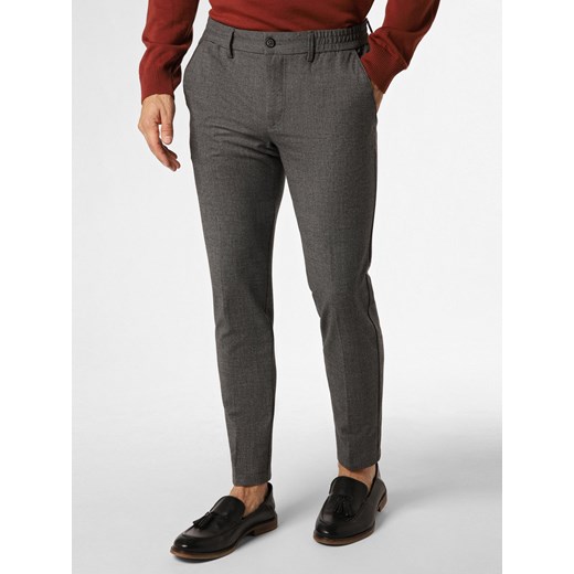 Finshley & Harding Męskie spodnie materiałowe Mężczyźni Sztuczne włókno szary wzorzysty ze sklepu vangraaf w kategorii Spodnie męskie - zdjęcie 162753960