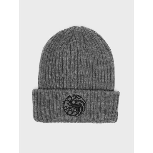 Ciemnoszara czapka beanie z haftem House of the Dragon - Szary House ONE SIZE House
