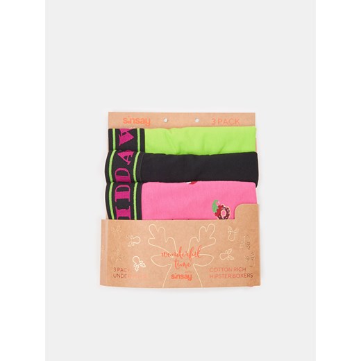 Sinsay - Bokserki 3 pack - wielobarwny Sinsay S Sinsay