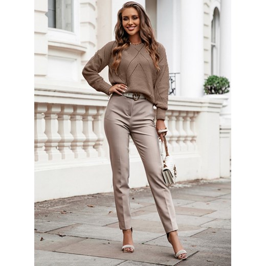 Sweter o ażurowym splocie Lorenna - odcienie brązu - odcienie brązu Pakuten uniwersalny promocyjna cena pakuten.pl