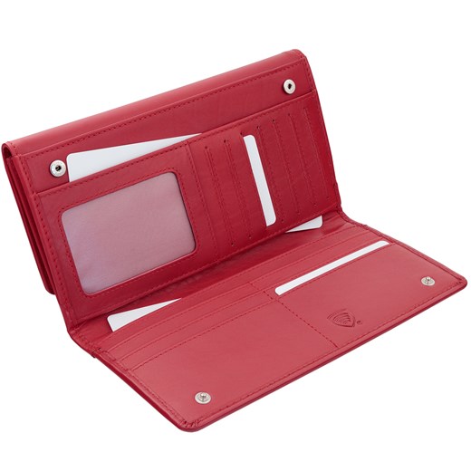 Portfel damski skórzany z miejscem na telefon, ochrona RFID (Czerwony) Koruma Uniwersalny Koruma ID Protection