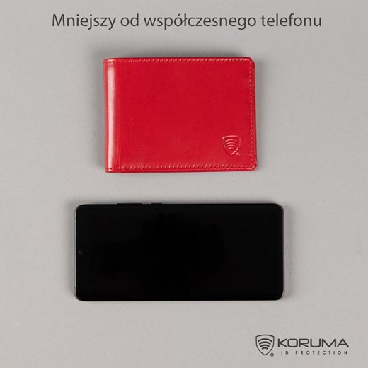 Cienki portfel damski skórzany typu SLIM (Czerwony) ze sklepu Koruma ID Protection w kategorii Portfele damskie - zdjęcie 162783170