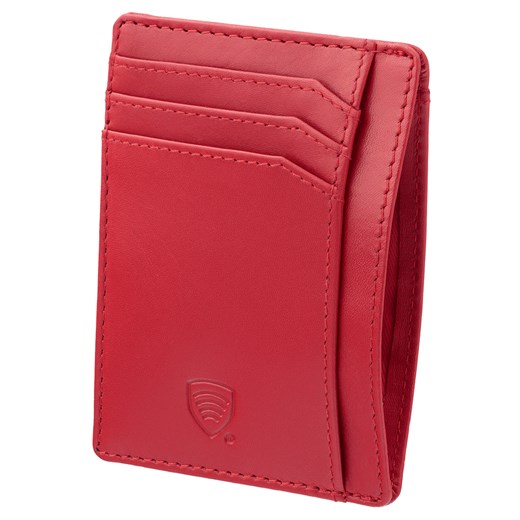 Skórzane etui na karty zbliżeniowe RFID (Czerwone) Koruma Uniwersalny Koruma ID Protection