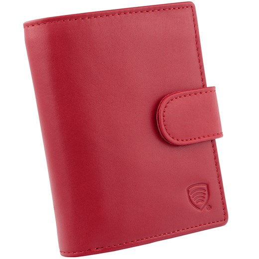 Damski skórzany portfel na karty i monety SMART RFID BLOCK (czerwony) ze sklepu Koruma ID Protection w kategorii Portfele damskie - zdjęcie 162783433