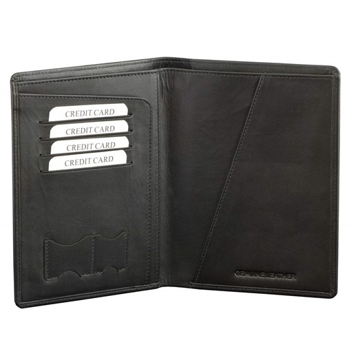 Skórzany portfel podróżny na karty oraz dokumenty zbliżeniowe (czarny) Koruma Uniwersalny Koruma ID Protection