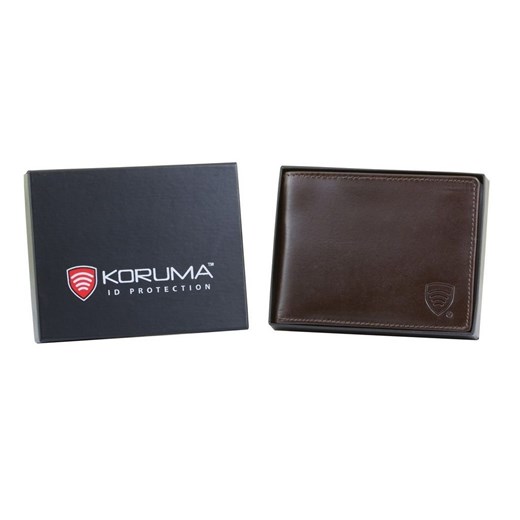 Ultra cienki portfel na banknoty oraz karty zbliżeniowe (Brązowy) Koruma Uniwersalny okazja Koruma ID Protection