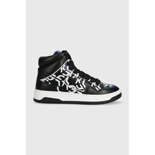 Buty sportowe damskie Karl Lagerfeld Jeans sneakersy na płaskiej podeszwie na wiosnę sznurowane ze skóry