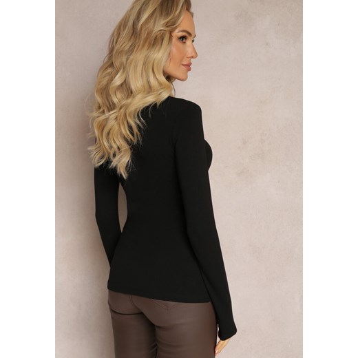 Czarna Bluzka z Elastycznej Bawełny z Dekoltem V Verelin Renee S promocja Renee odzież