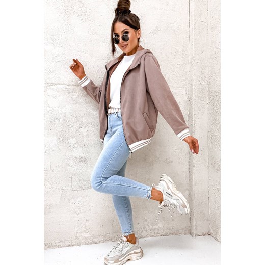 BLUZA ZAMSZOWA Z KONTRASTOWYMI ŚCIĄGACZAMI- BRUDNY RÓŻ Olika uniwersalny olika.com.pl
