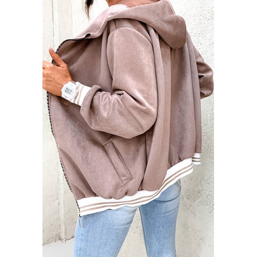 BLUZA ZAMSZOWA Z KONTRASTOWYMI ŚCIĄGACZAMI- BRUDNY RÓŻ Olika uniwersalny olika.com.pl