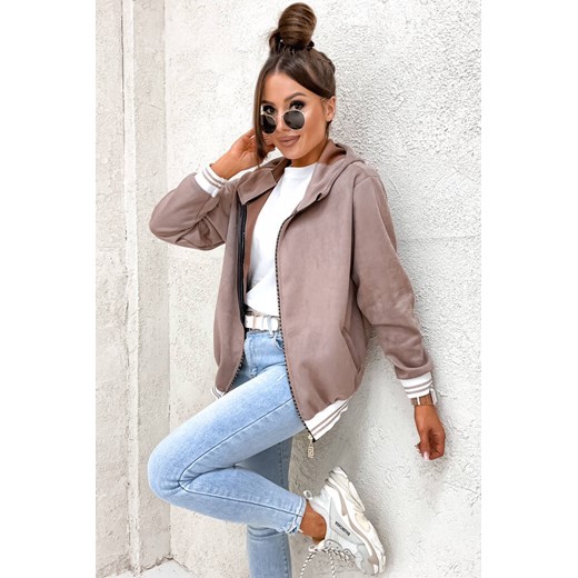 BLUZA ZAMSZOWA Z KONTRASTOWYMI ŚCIĄGACZAMI- BRUDNY RÓŻ Olika uniwersalny olika.com.pl