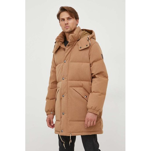 Polo Ralph Lauren kurtka puchowa wełniana kolor beżowy zimowa ze sklepu ANSWEAR.com w kategorii Kurtki męskie - zdjęcie 162793741