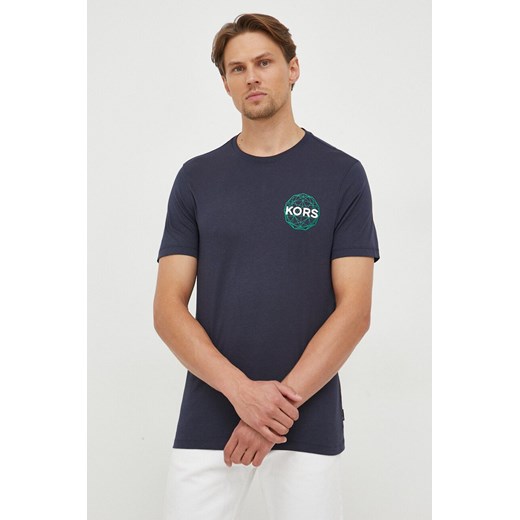 Michael Kors t-shirt bawełniany kolor granatowy z nadrukiem ze sklepu ANSWEAR.com w kategorii T-shirty męskie - zdjęcie 162793920