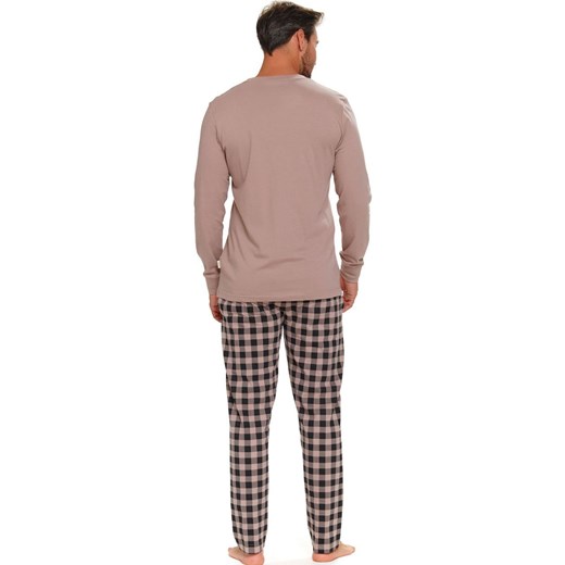 Doctor Nap beżowa męska piżama ze spodniami w kratę PMB.5216, Kolor beżowy, Rozmiar 2XL, Doctor Nap ze sklepu Primodo w kategorii Piżamy męskie - zdjęcie 162797254
