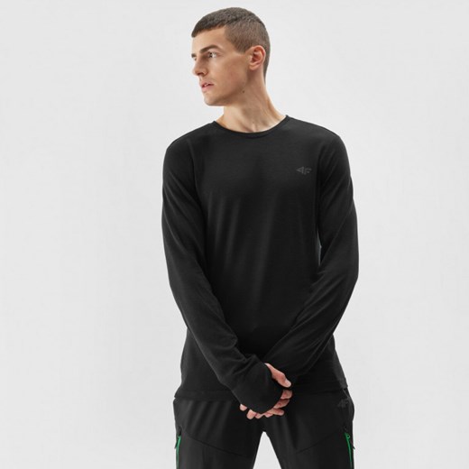 Męski longsleeve basic 4F 4FAW23TLONM154 - czarny XL Sportstylestory.com