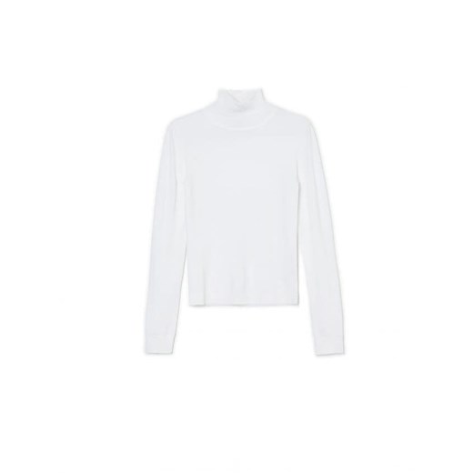 Cropp - Biały sweter z golfem - biały Cropp XL Cropp