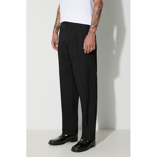 Norse Projects spodnie bawełniane Christopher Relaxed Gabardine Pleated Trouser kolor czarny proste N25-0385-9999 ze sklepu PRM w kategorii Spodnie męskie - zdjęcie 162810374