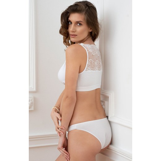 Ciążowy biustonosz do karmienia z koronką biały Margo, Kolor biały, Rozmiar S, Italian Fashion ze sklepu Intymna w kategorii Bielizna ciążowa - zdjęcie 162810440