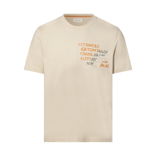 Tom Tailor T-shirt męski Mężczyźni Bawełna piaskowy nadruk Tom Tailor L okazyjna cena vangraaf