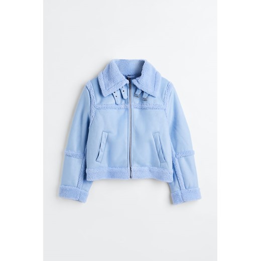 H & M - H & M+ Kurtka z podszewką z misia - Niebieski H & M XXL H&M