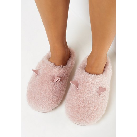 Kapcie damskie Born2be casual różowe z tworzywa sztucznego 