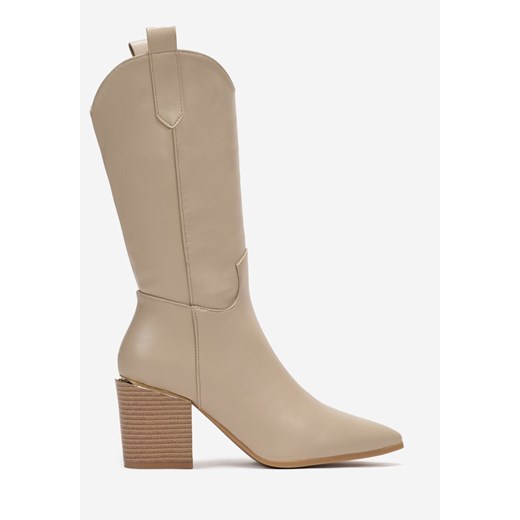 Kozaki damskie Born2be na obcasie eleganckie na zamek 