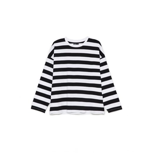 Cropp - Czarno-biała bluzka w paski - wielobarwny ze sklepu Cropp w kategorii Bluzki damskie - zdjęcie 162821580
