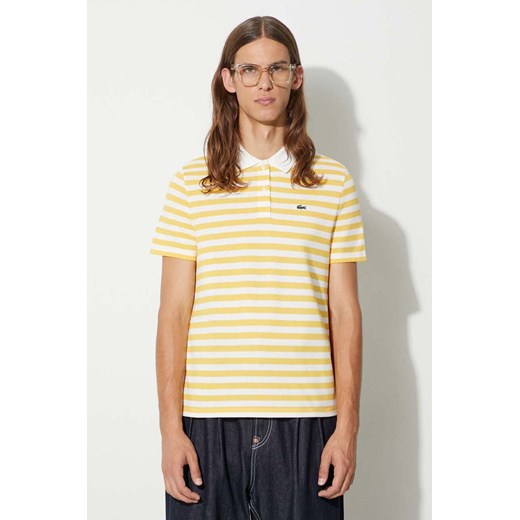 Lacoste polo bawełniane kolor żółty wzorzysty ze sklepu PRM w kategorii T-shirty męskie - zdjęcie 162822071