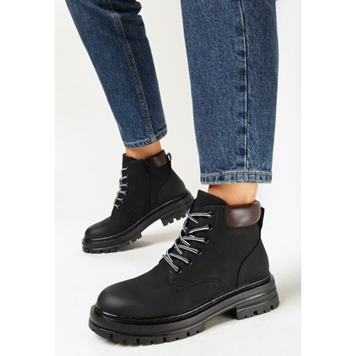 Czarne Traperki z Lekkim Ociepleniem Malak 37 born2be.pl promocja